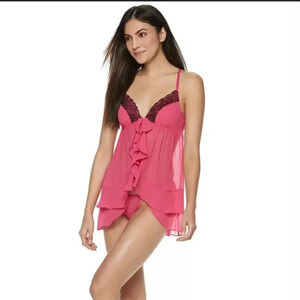 Apt. 9 Chiffon Babydoll Lingerie / Large